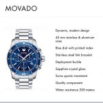 Movado Men's Series 800 Sport Chronograph Watch with Printed Index Dial, Blue/Silver/Grey (2600141)