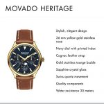 Movado Women's Heritage Yellow Gold Watch with a Printed Index Dial, Brown/Gold/Blue