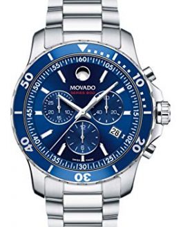 Movado Men's Series 800 Sport Chronograph Watch with Printed Index Dial, Blue/Silver/Grey (2600141)