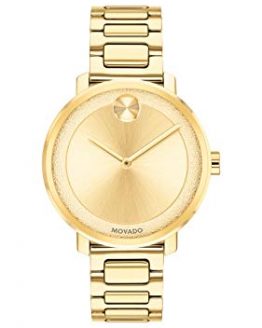 Movado Women's BOLD Sugar Dial Yellow Gold Watch with a Flat Dot, Gold (Model 3600502)