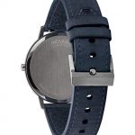 Movado FACE, Grey Ion-Plated Stainless Steel Case, Navy Dial, Navy Leather Strap, Men, 3640004
