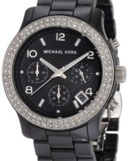 Michael Kors Women's Black Ceramic Runway Glitz Watch