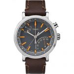 Timex Unisex Metropolitan+ Dark Brown Stitched Leather Strap Watch