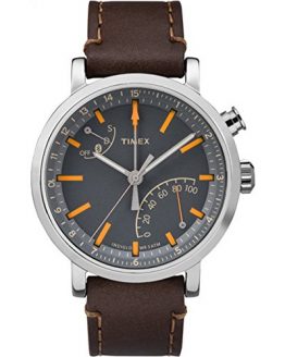 Timex Unisex Metropolitan+ Dark Brown Stitched Leather Strap Watch