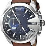 Diesel Men's Stainless Steel Hybrid Watch with Leather Band Strap