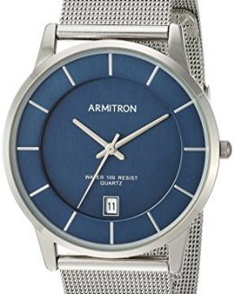 Armitron Men's Date Function Dial Silver-Tone Mesh Bracelet Watch
