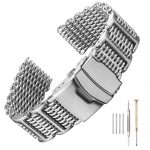 20/22/24mm H-Link Shark Stainless Steel Mesh Strap Wrist Watch Band Heavy Duty