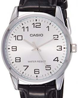 Casio Men's Black Leather Quartz Watch