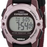 Timex Unisex Expedition Mid-Size Digital CAT Plum Stripe Nylon Strap Watch