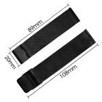 BUREI Black Stainless Mesh Replacement Watch Band 20mm