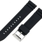 Fossil 22mm Silicone Watch Band, Color: Black