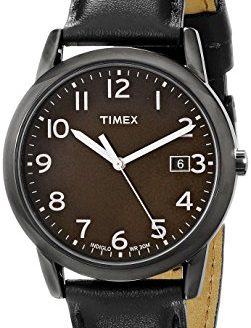 Timex Men's South Street Black Leather Strap Watch