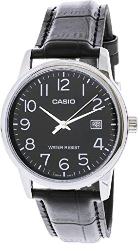 Casio Men's Standard Analog Leather Band Easy Reader Day Date Watch