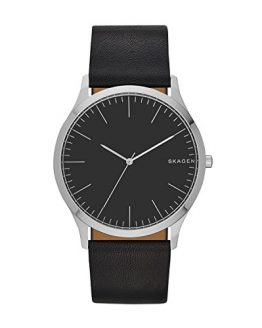 Skagen Men's Holst Quartz Stainless Steel and Leather Watch Color