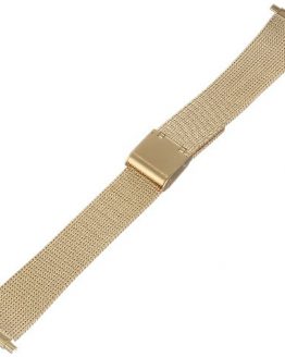 Hadley Roma 18-22mm Squeeze End Gold Tone Mens Watch Band Thin Mesh