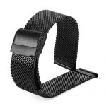 BUREI Black Stainless Mesh Replacement Watch Band 20mm