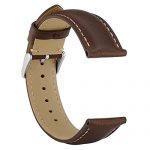 WOCCI 20mm Watch Band - Vintage Leather Watch Strap Dark Brown