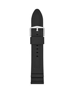 Fossil 22mm Silicone Watch Band, Color: Black