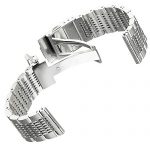 Brushed Silver 22mm Watch Band Stainless Steel Bracelet Watch Strap