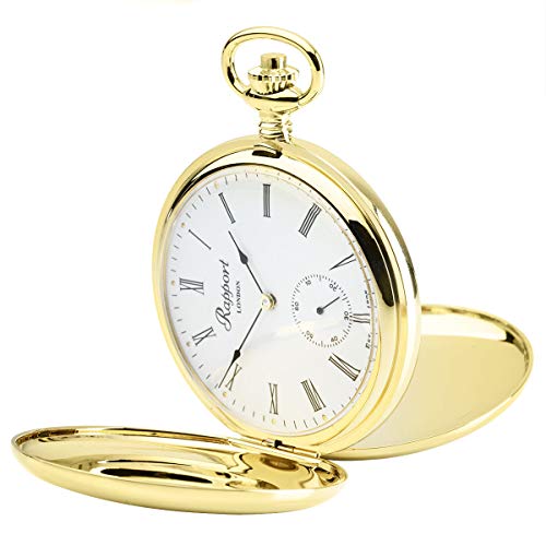 Vintage Pocket Watch With Chain By Rapport Classic Oxford Hunter Case