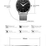 SINOBI Ultra Thin Minimalist Stainless Steel Mesh Band Mens Watch Unisex