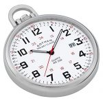 Gotham Men's Stainless Steel Analog Quartz Date Railroad Style Pocket Watch