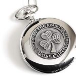 Celtic Pocket Watch Classic Style Shamrock Design Pewter Made in Ireland