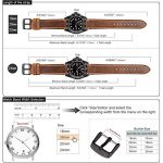 WOCCI 22mm Watch Band, Premium Saddle Style Vintage Leather Watch Strap
