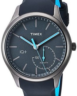 Timex Men's IQ+ Move Activity Tracker Gray/Black/Blue Silicone Strap Smartwatch