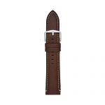 Fossil 22mm Leather Watch Band, Color: Dark Brown