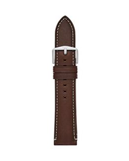 Fossil 22mm Leather Watch Band, Color: Dark Brown