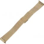 Hadley Roma 18-22mm Squeeze End Gold Tone Mens Watch Band Thin Mesh
