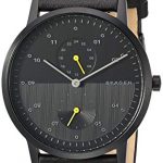 Skagen Men's Kristoffer Multi Quartz Leather Watch Color: Black IP/Black