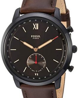 Fossil Men's Hybrid Smartwatch Stainless Steel Watch with Leather Strap