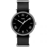 Timex Men's Southview 41mm Black/Silver-Tone Leather Strap Watch