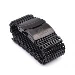 J.VANDER 24mm Brushed PVD Stainless Steel Shark Mesh Dive Watch Band Strap