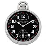 Gotham Men's Stainless Steel Mechanical Hand Wind Railroad Style Pocket Watch
