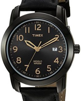 Timex Men's Highland Street Black Leather Strap Watch