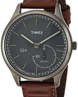 Timex Men's + Move Activity Tracker Brown Leather Strap Smartwatch