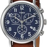 Timex Unisex Weekender Chrono Brown Double-Layered Leather Slip-Thru