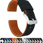 22mm Black/Pumpkin Orange - Barton Elite Silicone Watch Bands