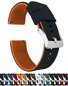 22mm Black/Pumpkin Orange - Barton Elite Silicone Watch Bands