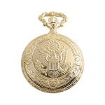 Daniel Steiger American Eagle Luxury Vintage Hunter Pocket Watch with Chain