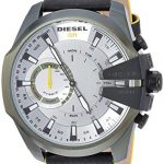 Diesel Men's Stainless Steel Hybrid Watch with Leather Strap, Black