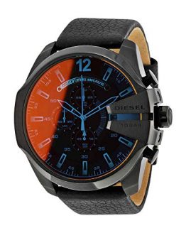 Diesel Men's Mega Chief Quartz Stainless Steel and Leather Chronograph Watch