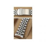Upgrade Your Seiko Watch: Genuine 22mm Jubilee-Style Stainless Steel Band with Double-Locking Clasp