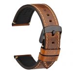 WOCCI 22mm Watch Band, Premium Saddle Style Vintage Leather Watch Strap