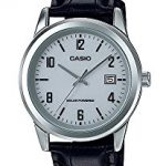 Casio Men's Standard Solar Leather Band Grey Dial Date Watch