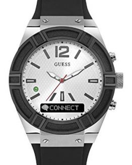 GUESS Women's CONNECT Smartwatch with Amazon Alexa and Silicone Strap