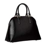 COACH Quinn Satchel in Crossgrain Patent Leather Li/Black One Size